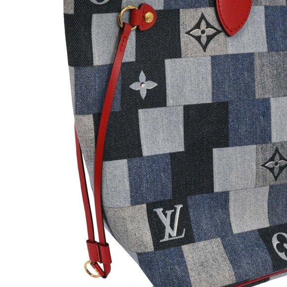 Louis Vuitton Monogram Denim Neverfull MM Shoulder Tote Bag M44981 AR5109 177612 - Picture 4 of 10